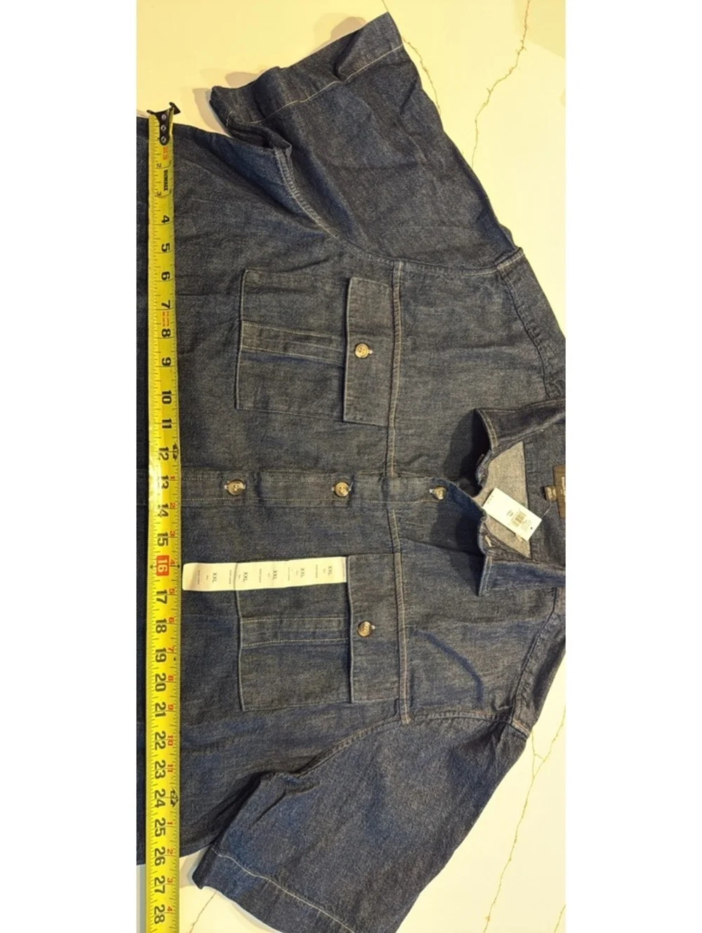 Banana Republic Denim Short Sleeve Button Down Shirt XXL Tall